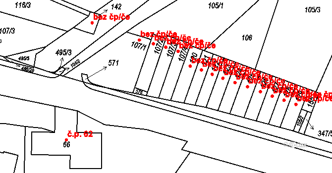Němčice 48281395 na parcele st. 107/3 v KÚ Zhoř u České Třebové, Katastrální mapa