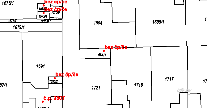 Chomutov 62739395 na parcele st. 4007 v KÚ Chomutov II, Katastrální mapa