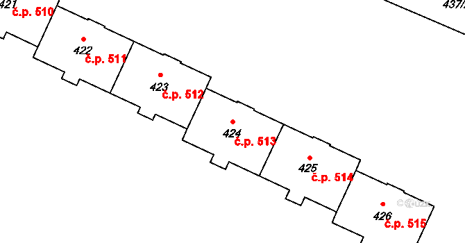 Vrbno pod Pradědem 513 na parcele st. 424 v KÚ Vrbno pod Pradědem, Katastrální mapa