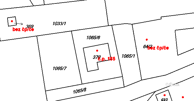 Jarošov nad Nežárkou 185 na parcele st. 370 v KÚ Jarošov nad Nežárkou, Katastrální mapa