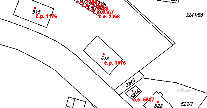 Střekov 1175, Ústí nad Labem na parcele st. 518 v KÚ Střekov, Katastrální mapa