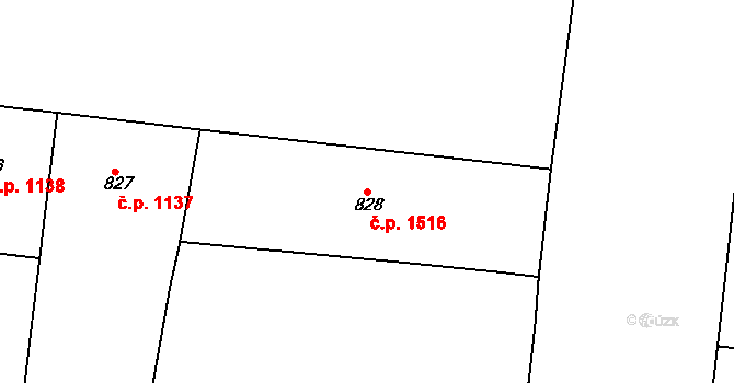 Holešovice 1516, Praha na parcele st. 828 v KÚ Holešovice, Katastrální mapa