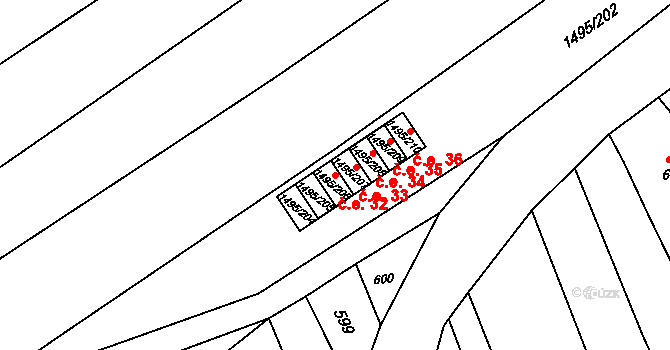 Kobeřice u Brna 32 na parcele st. 1495/206 v KÚ Kobeřice u Brna, Katastrální mapa