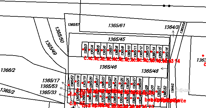 Řepy 4, Praha na parcele st. 1365/6 v KÚ Řepy, Katastrální mapa