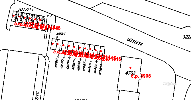 Zlín 1315 na parcele st. 4856/9 v KÚ Zlín, Katastrální mapa