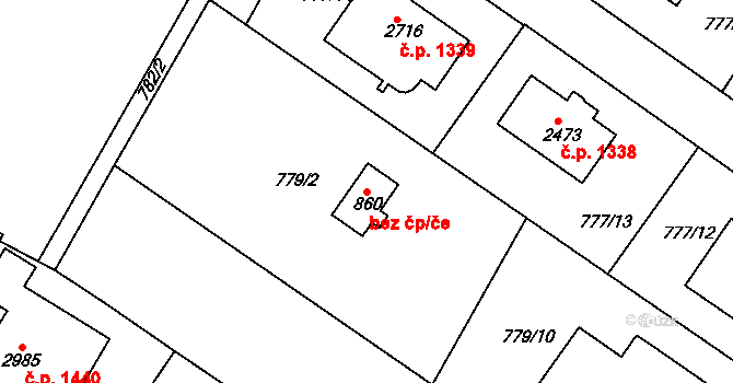 Neratovice 45419396 na parcele st. 860 v KÚ Neratovice, Katastrální mapa