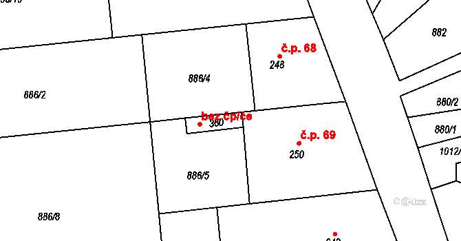 Bohdalice-Pavlovice 48156396 na parcele st. 360 v KÚ Bohdalice, Katastrální mapa