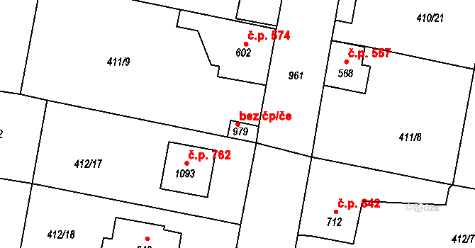 Velký Osek 49163396 na parcele st. 979 v KÚ Velký Osek, Katastrální mapa