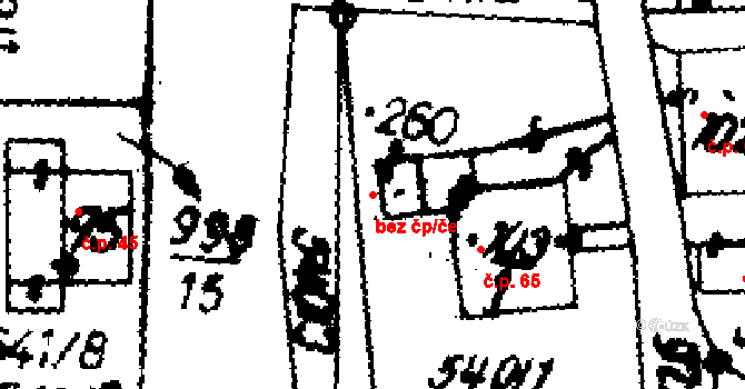 Vojkovice 50186396 na parcele st. 260 v KÚ Vojkovice nad Ohří, Katastrální mapa