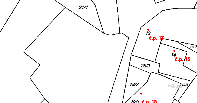 Vlkančice 3 na parcele st. 12 v KÚ Vlkančice, Katastrální mapa