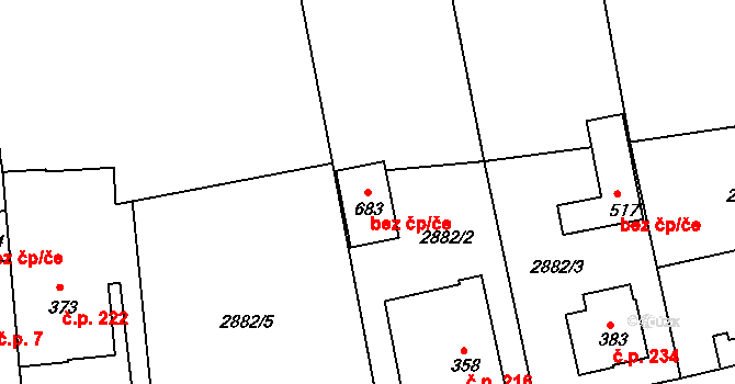 Brumovice 81540396 na parcele st. 683 v KÚ Brumovice u Opavy, Katastrální mapa