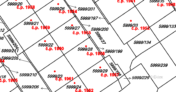 Velké Meziříčí 1956 na parcele st. 5999/28 v KÚ Velké Meziříčí, Katastrální mapa
