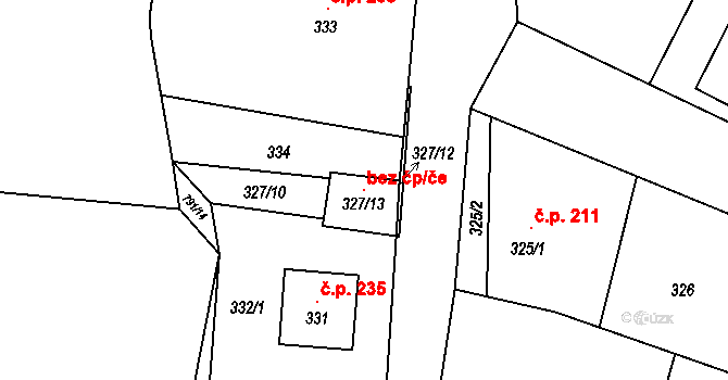 Lípa 98111396 na parcele st. 327/13 v KÚ Lípa nad Dřevnicí, Katastrální mapa