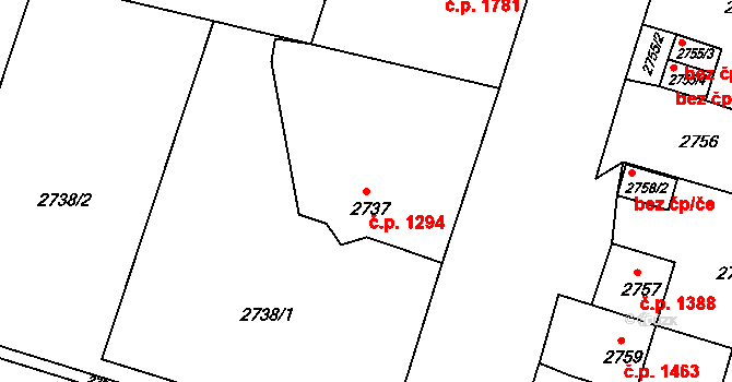 Česká Lípa 1294 na parcele st. 2737 v KÚ Česká Lípa, Katastrální mapa