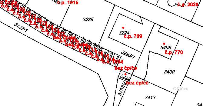 Děčín VI-Letná 1004, Děčín na parcele st. 3223/2 v KÚ Podmokly, Katastrální mapa