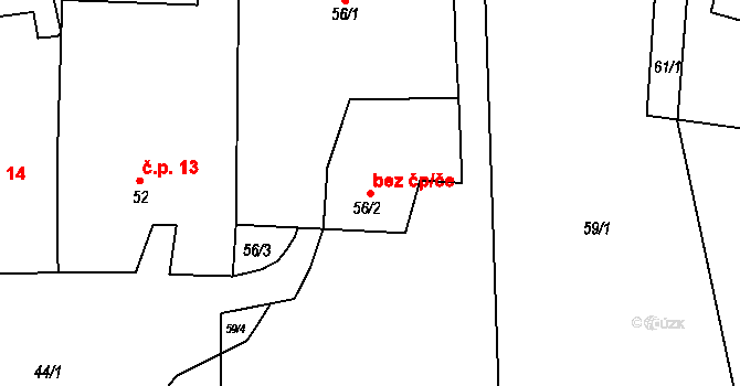 Koněšín 38352397 na parcele st. 56/2 v KÚ Koněšín, Katastrální mapa
