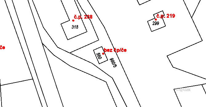 Borohrádek 41852397 na parcele st. 560 v KÚ Borohrádek, Katastrální mapa