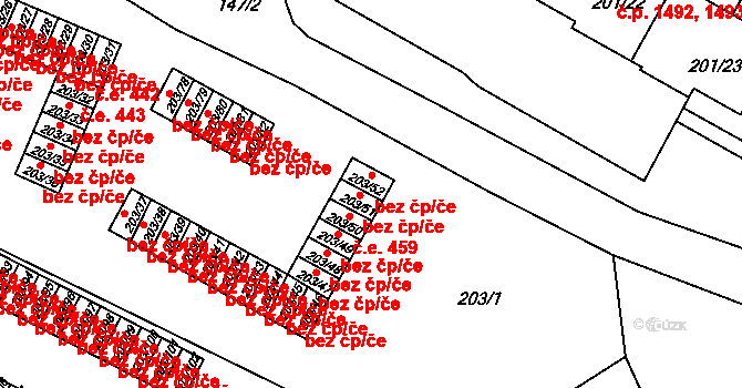 Tachov 43281397 na parcele st. 203/52 v KÚ Tachov, Katastrální mapa