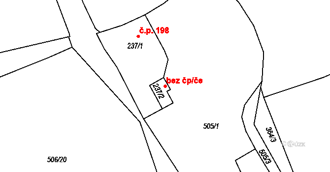 Šanov 44438397 na parcele st. 237/2 v KÚ Šanov u Rakovníka, Katastrální mapa