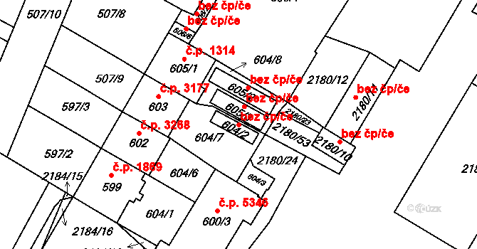 Chomutov 48309397 na parcele st. 604/2 v KÚ Chomutov I, Katastrální mapa
