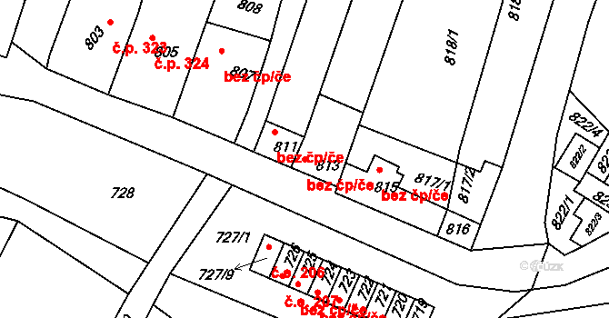 Starovice 48778397 na parcele st. 813 v KÚ Starovice, Katastrální mapa