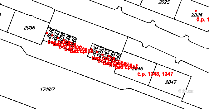 Tachov 50021397 na parcele st. 2043 v KÚ Tachov, Katastrální mapa