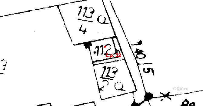 Jemníky 32 na parcele st. 112 v KÚ Jemníky, Katastrální mapa