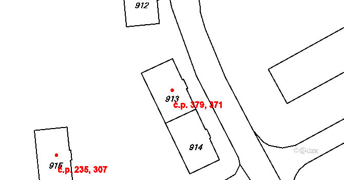 Nový Jičín 371,379 na parcele st. 913 v KÚ Nový Jičín-Dolní Předměstí, Katastrální mapa