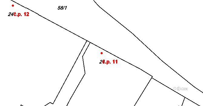 Lednice 11, Kozojedy na parcele st. 21 v KÚ Lednice, Katastrální mapa