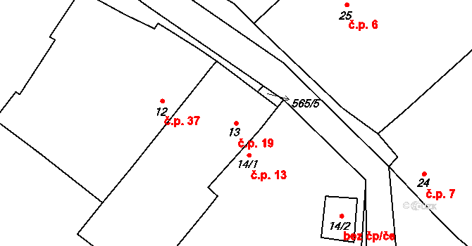 Sirákovice 19, Golčův Jeníkov na parcele st. 13 v KÚ Sirákovice, Katastrální mapa