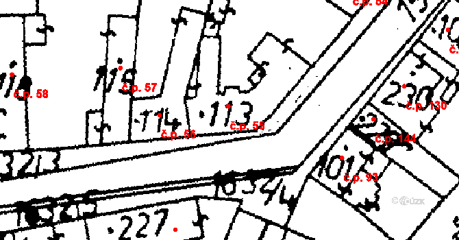 Zbraslavice 55 na parcele st. 113 v KÚ Zbraslavice, Katastrální mapa