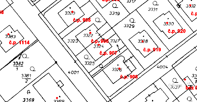Poděbrady III 907, Poděbrady na parcele st. 3324 v KÚ Poděbrady, Katastrální mapa