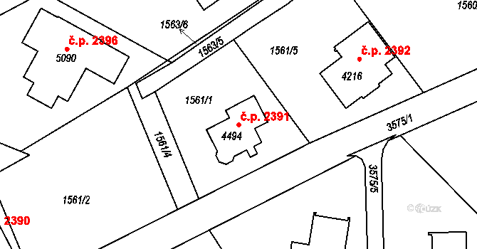Rožnov pod Radhoštěm 2391 na parcele st. 4494 v KÚ Rožnov pod Radhoštěm, Katastrální mapa