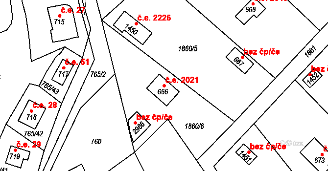 Litice 2021, Plzeň na parcele st. 883 v KÚ Lhota u Dobřan, Katastrální mapa