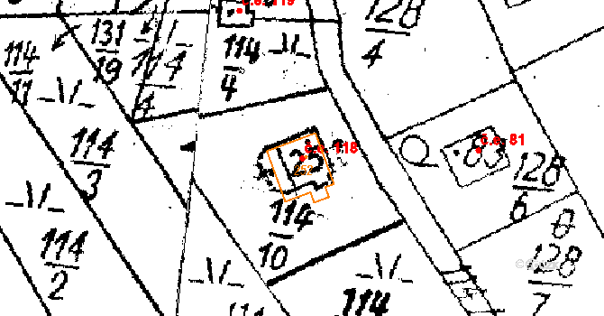 Tři Studně 118 na parcele st. 452 v KÚ Tři Studně, Katastrální mapa