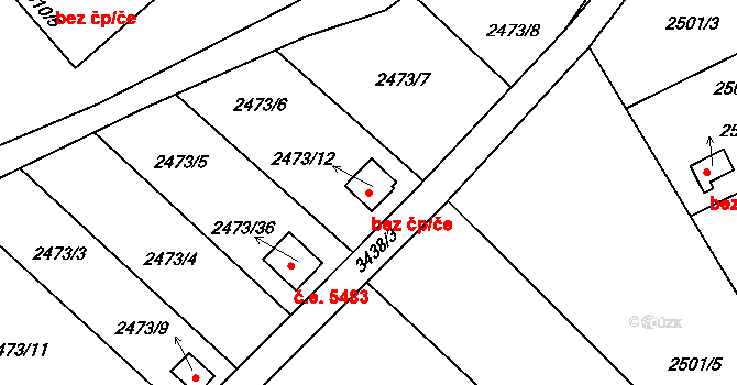 Pelhřimov 45280398 na parcele st. 2473/12 v KÚ Pelhřimov, Katastrální mapa
