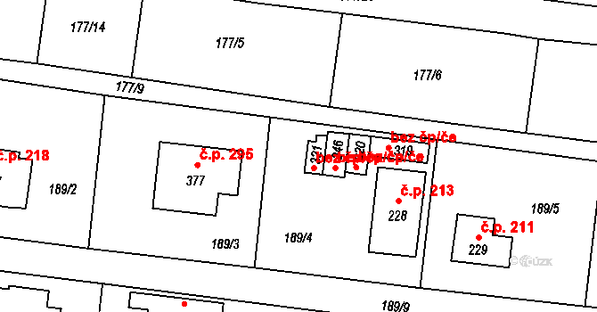Vlašim 45390398 na parcele st. 246 v KÚ Domašín, Katastrální mapa