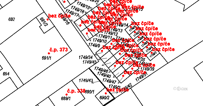 Praha 46848398 na parcele st. 1749/34 v KÚ Uhříněves, Katastrální mapa