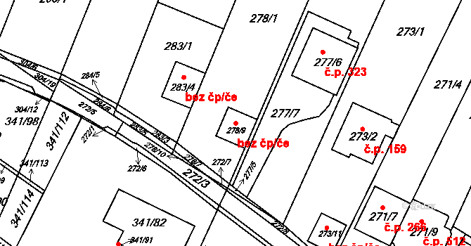 Brno 47751398 na parcele st. 278/9 v KÚ Ivanovice, Katastrální mapa