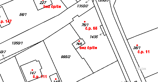 Nekmíř 48121398 na parcele st. 76/5 v KÚ Nekmíř, Katastrální mapa