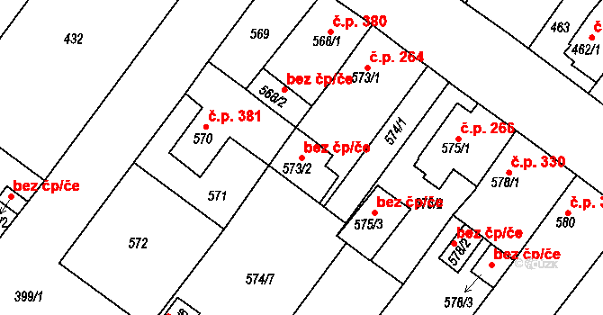 Proboštov 50151398 na parcele st. 573/2 v KÚ Proboštov u Teplic, Katastrální mapa
