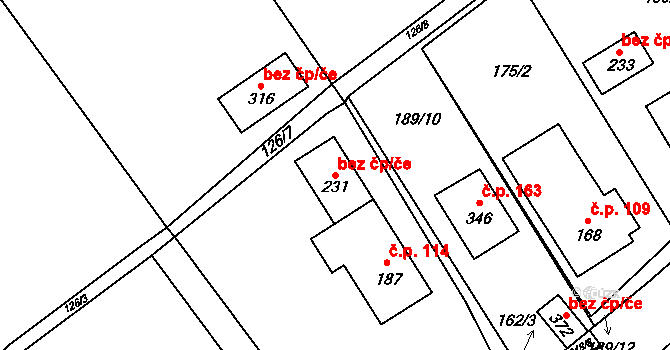 Borovany 50278398 na parcele st. 231 v KÚ Hluboká u Borovan, Katastrální mapa