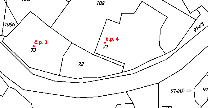 Lukavička 4, Lukavice na parcele st. 71 v KÚ Lukavice, Katastrální mapa