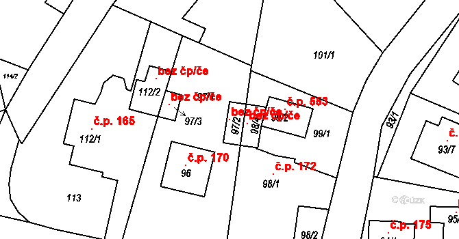 Stochov 103347399 na parcele st. 97/2 v KÚ Stochov, Katastrální mapa
