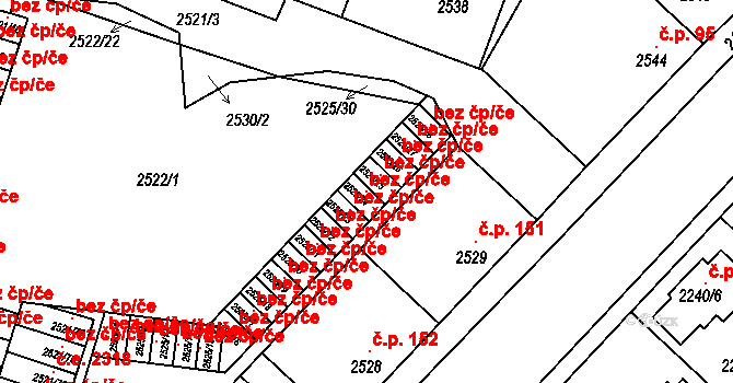 Příbram 107004399 na parcele st. 2525/24 v KÚ Příbram, Katastrální mapa