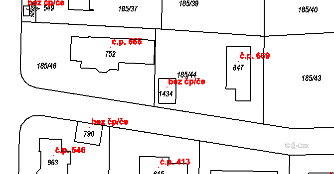 Chýně 120988399 na parcele st. 1434 v KÚ Chýně, Katastrální mapa