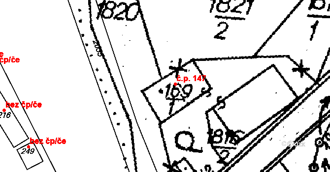 Dolní Sytová 147, Háje nad Jizerou na parcele st. 169/1 v KÚ Dolní Sytová, Katastrální mapa