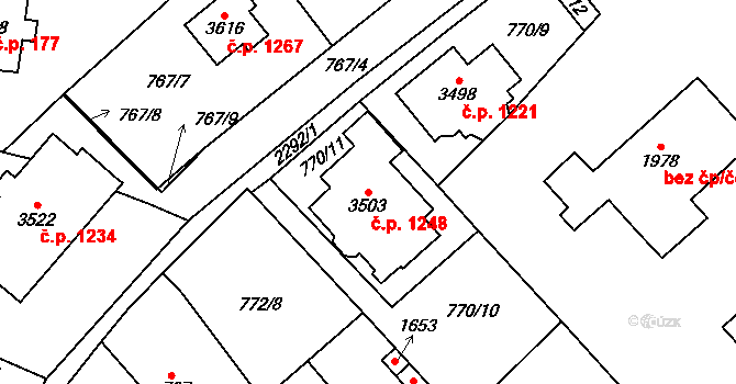 Sušice II 1248, Sušice na parcele st. 3503 v KÚ Sušice nad Otavou, Katastrální mapa