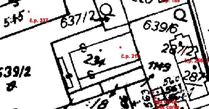 Hrochův Týnec 365 na parcele st. 234 v KÚ Hrochův Týnec, Katastrální mapa