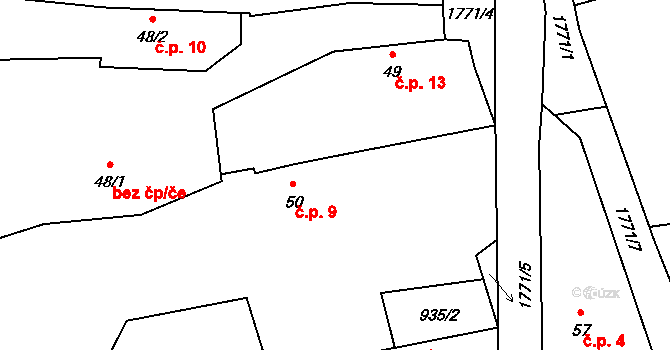 Semtín 9, Olbramovice na parcele st. 50 v KÚ Olbramovice u Votic, Katastrální mapa